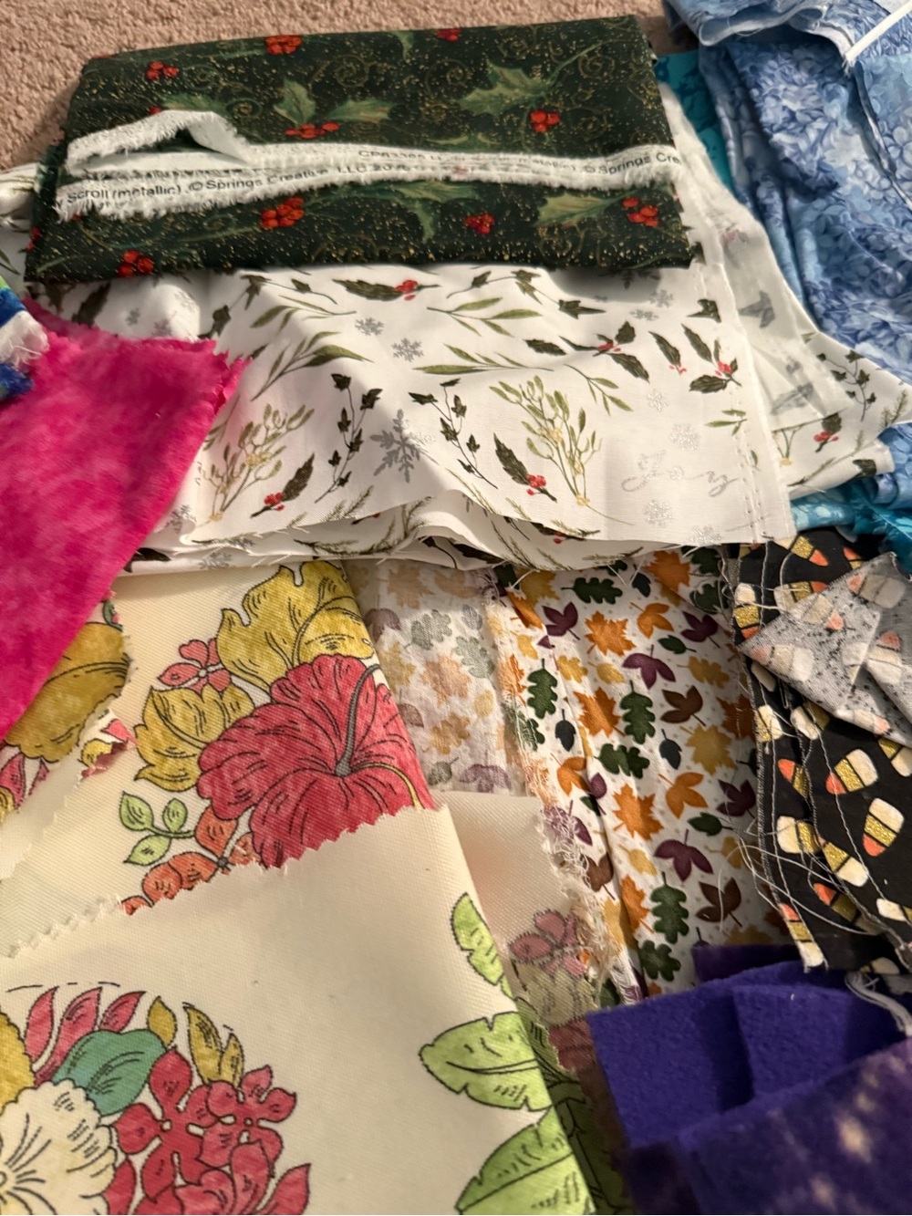 Lot of Assorted Fabric Scraps | Arts & Crafts Supplies - Picture 6 of 9